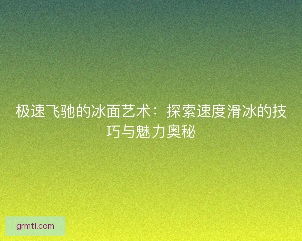 极速飞驰的冰面艺术：探索速度滑冰的技巧与魅力奥秘